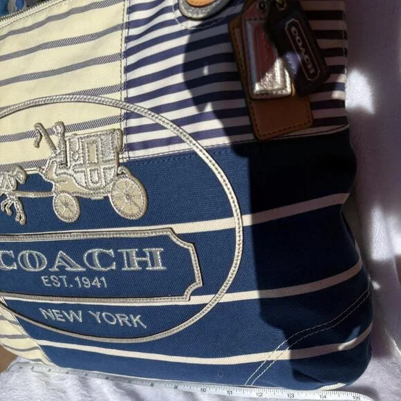 Coach Poppy Patchwork Tote with Scarf and Charm - Picture 5 of 10